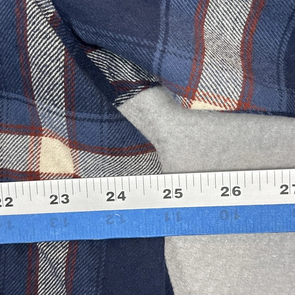 Wrangler Wrancher Western Button up Flannel‎ Shirt Blue Plaid Women's Size XL